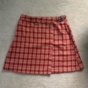John Galt Adjustable Plaid Skirt
